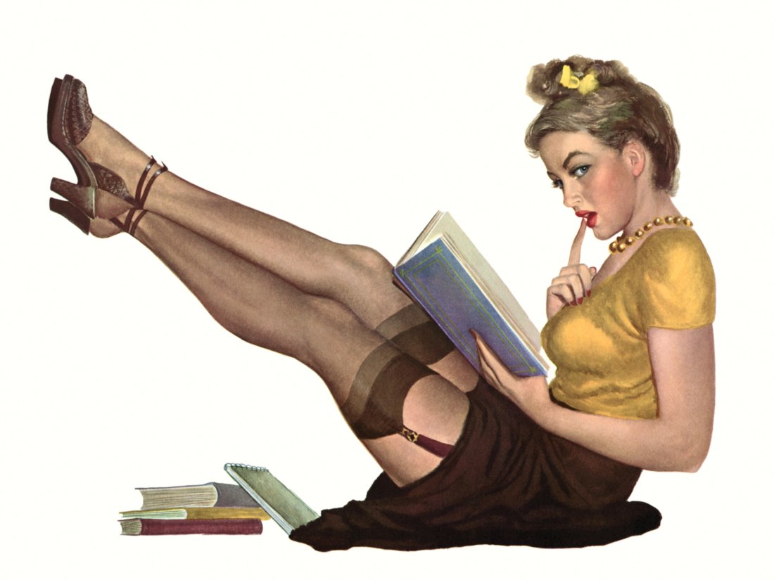 Девушка с книжкой пин ап
