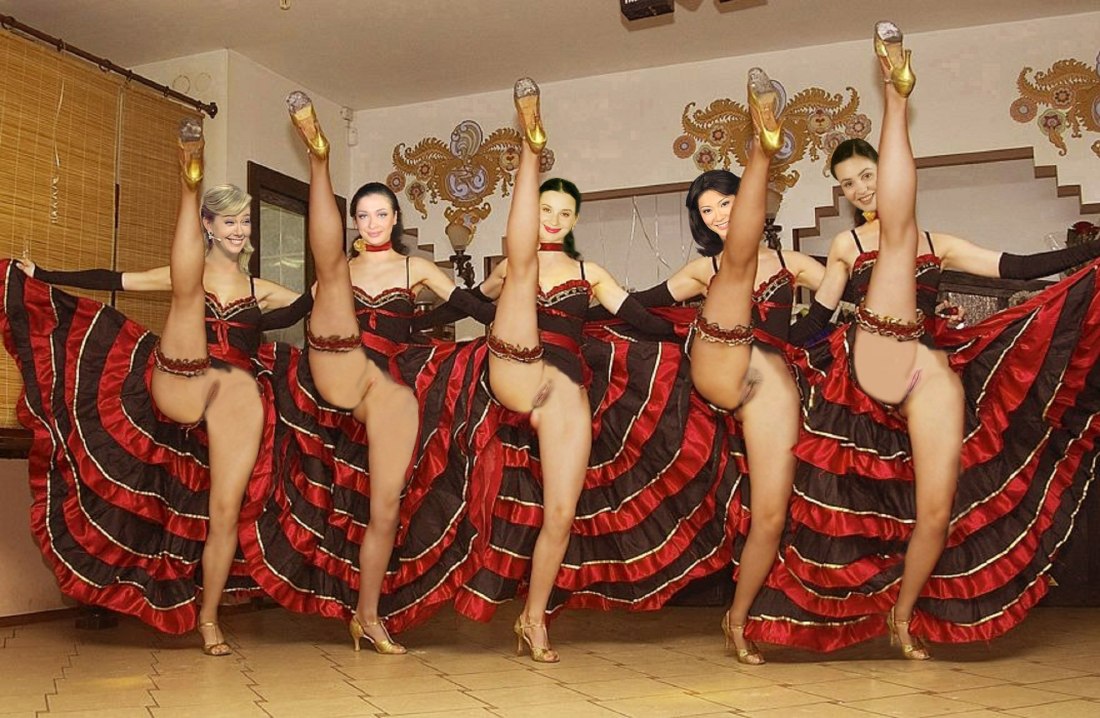 Групповуха с одетой девушкой