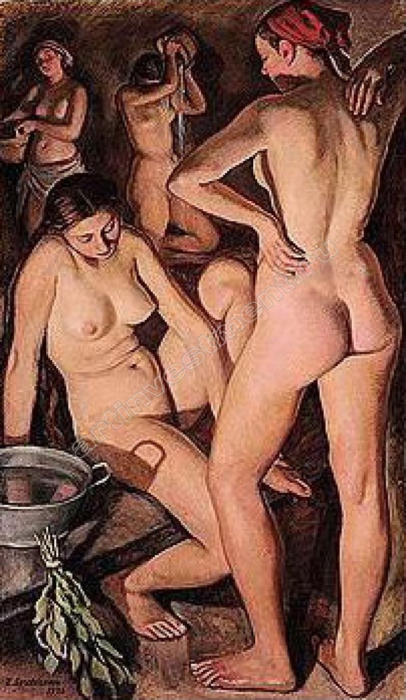 Голые женщины в деревенской бане