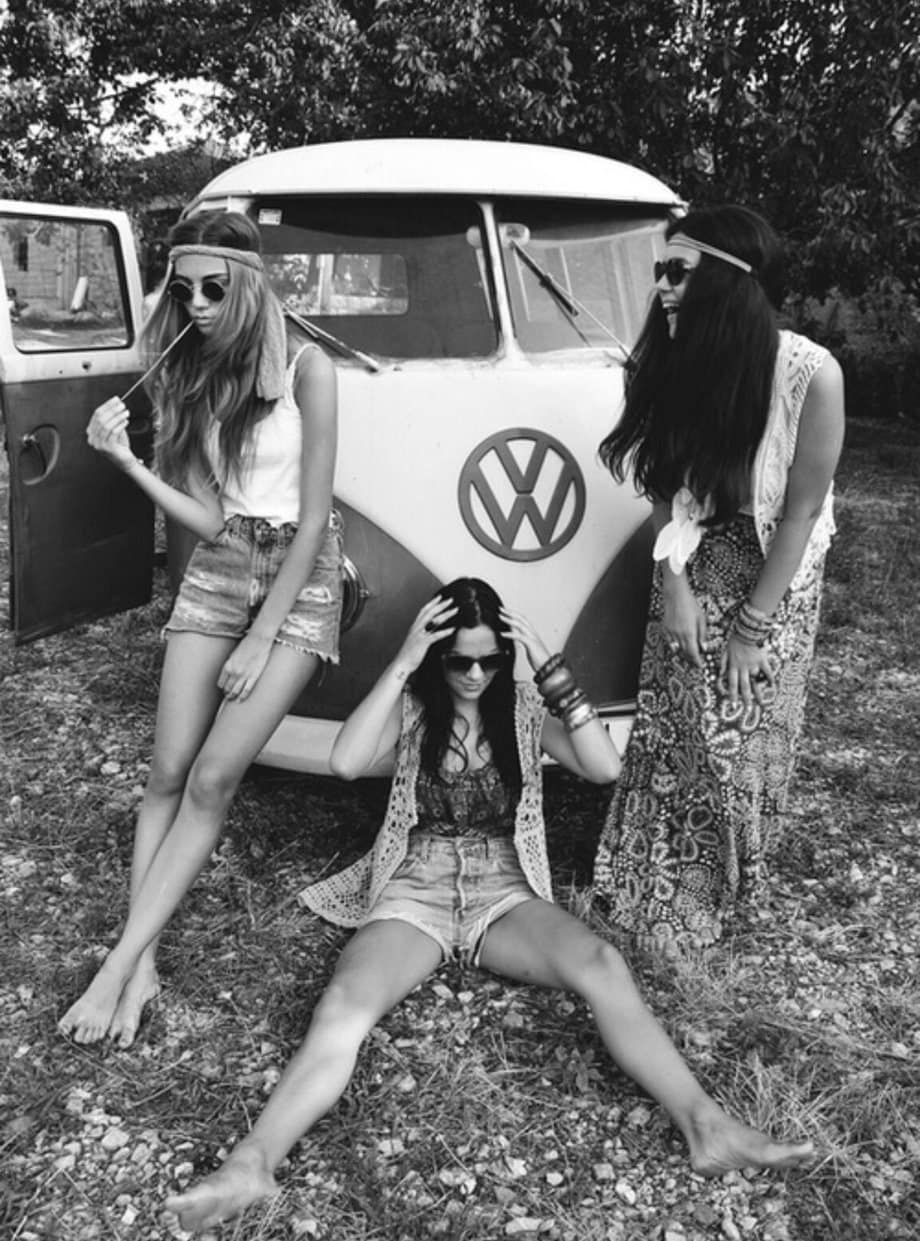 Хиппи девушки 1970