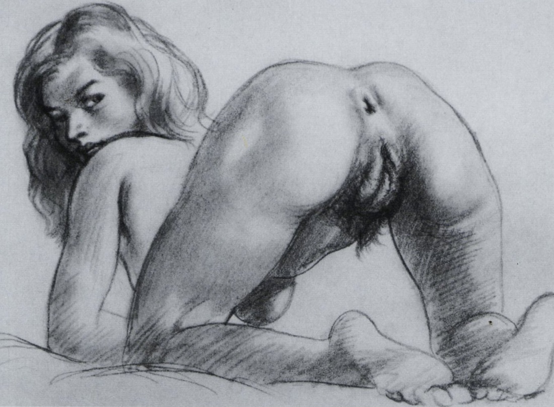 Рисованные голые женские попки