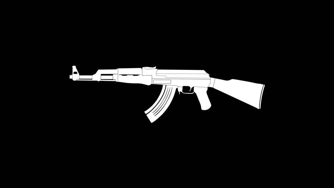Калаш на черном фоне