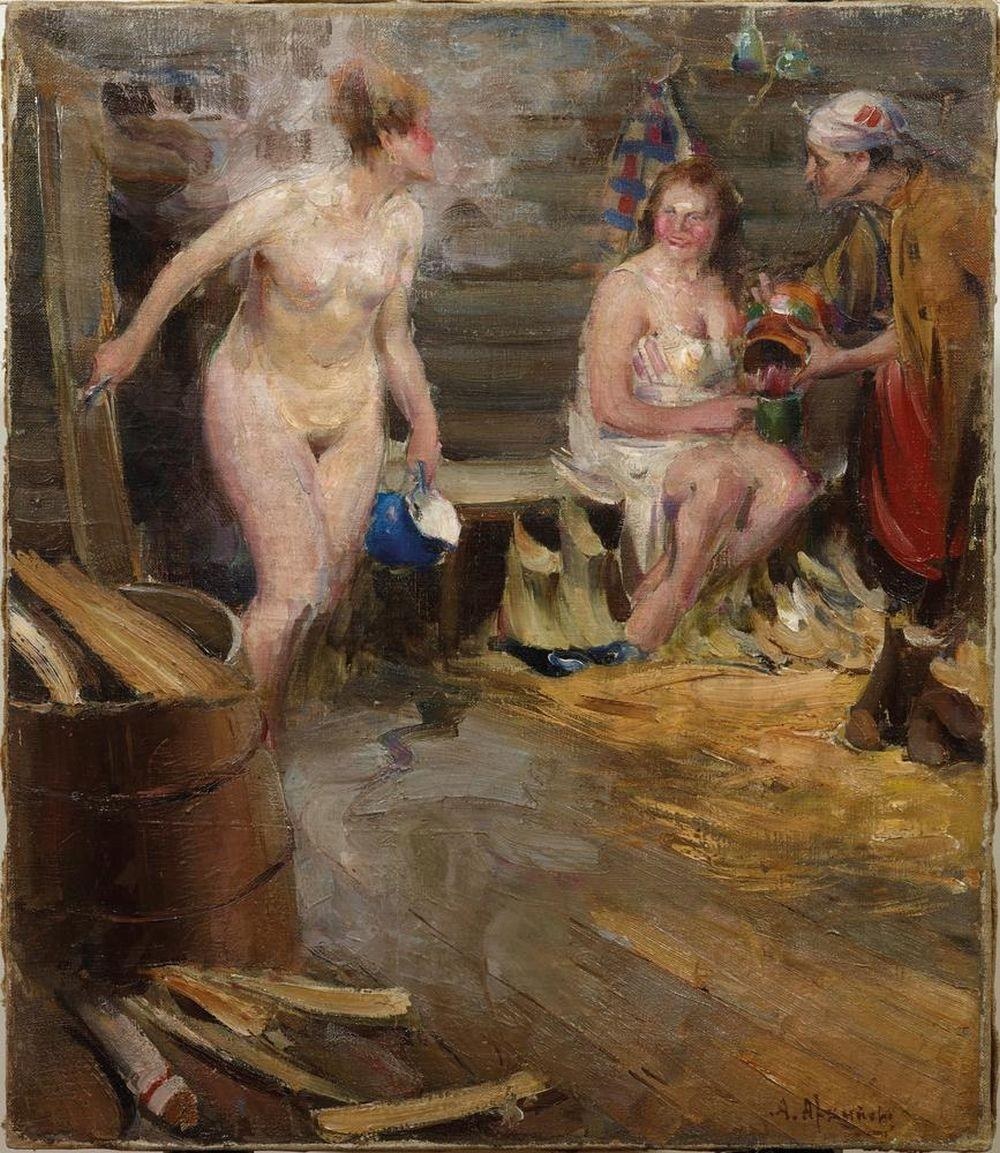 Голые девушки в бане на руси
