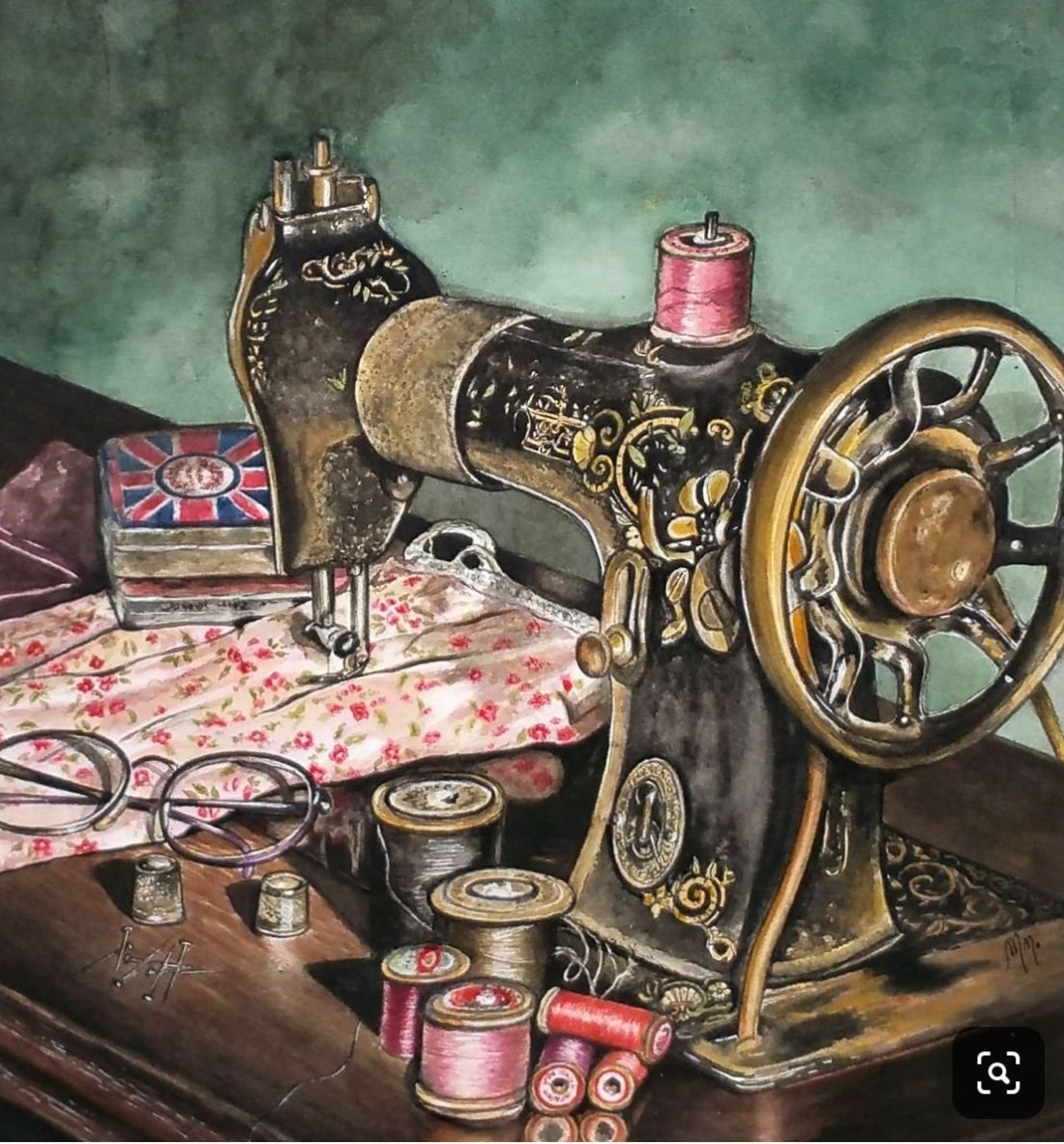 Vintage Sewing Machine Art Printable Sewing Needle