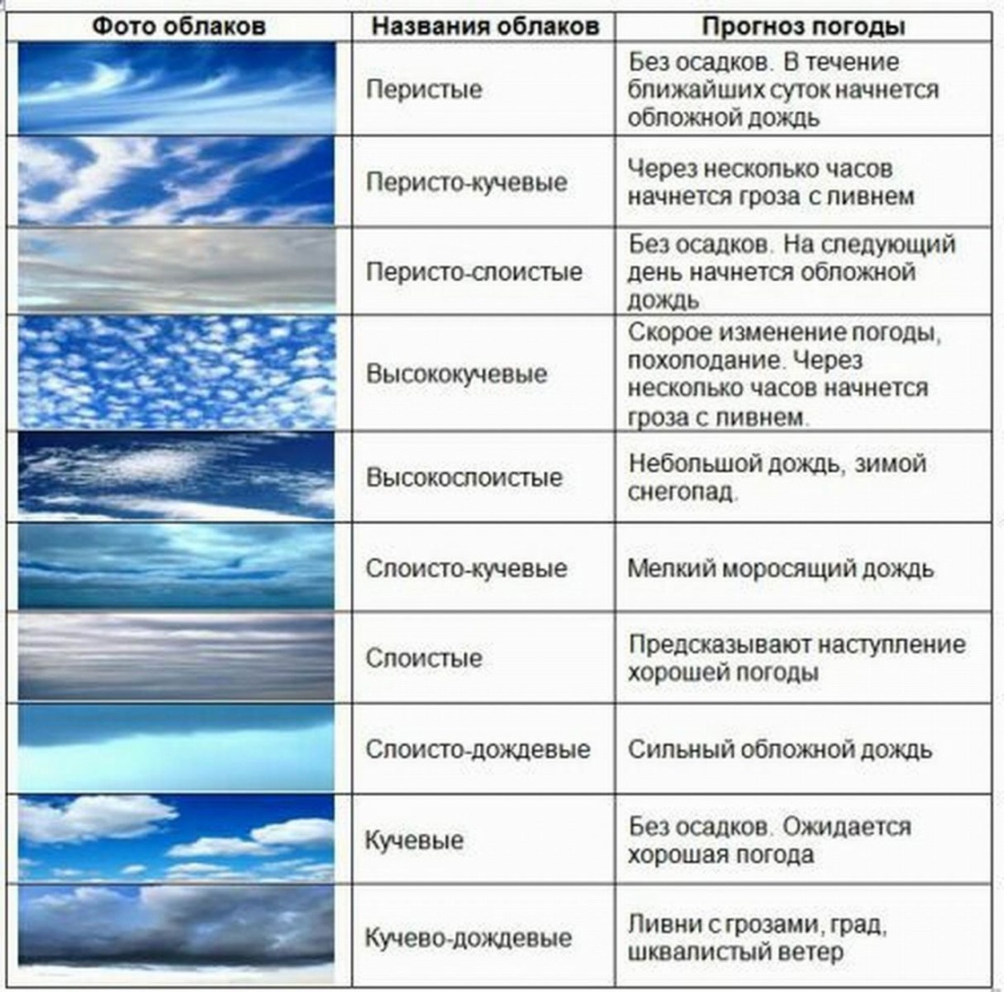Типы облачности