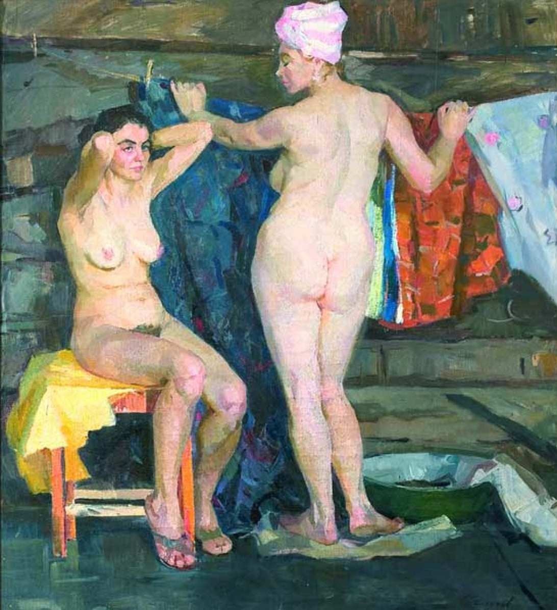 Деревенские девки в бане