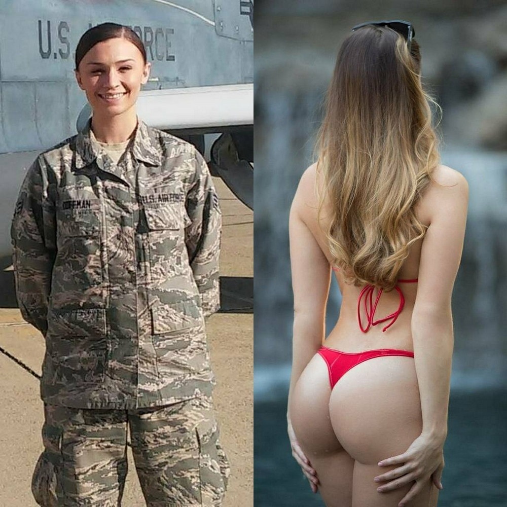 Девушки в военной форме и без