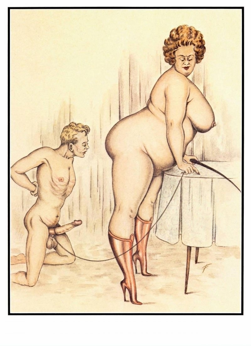 Рисованные голые толстушки