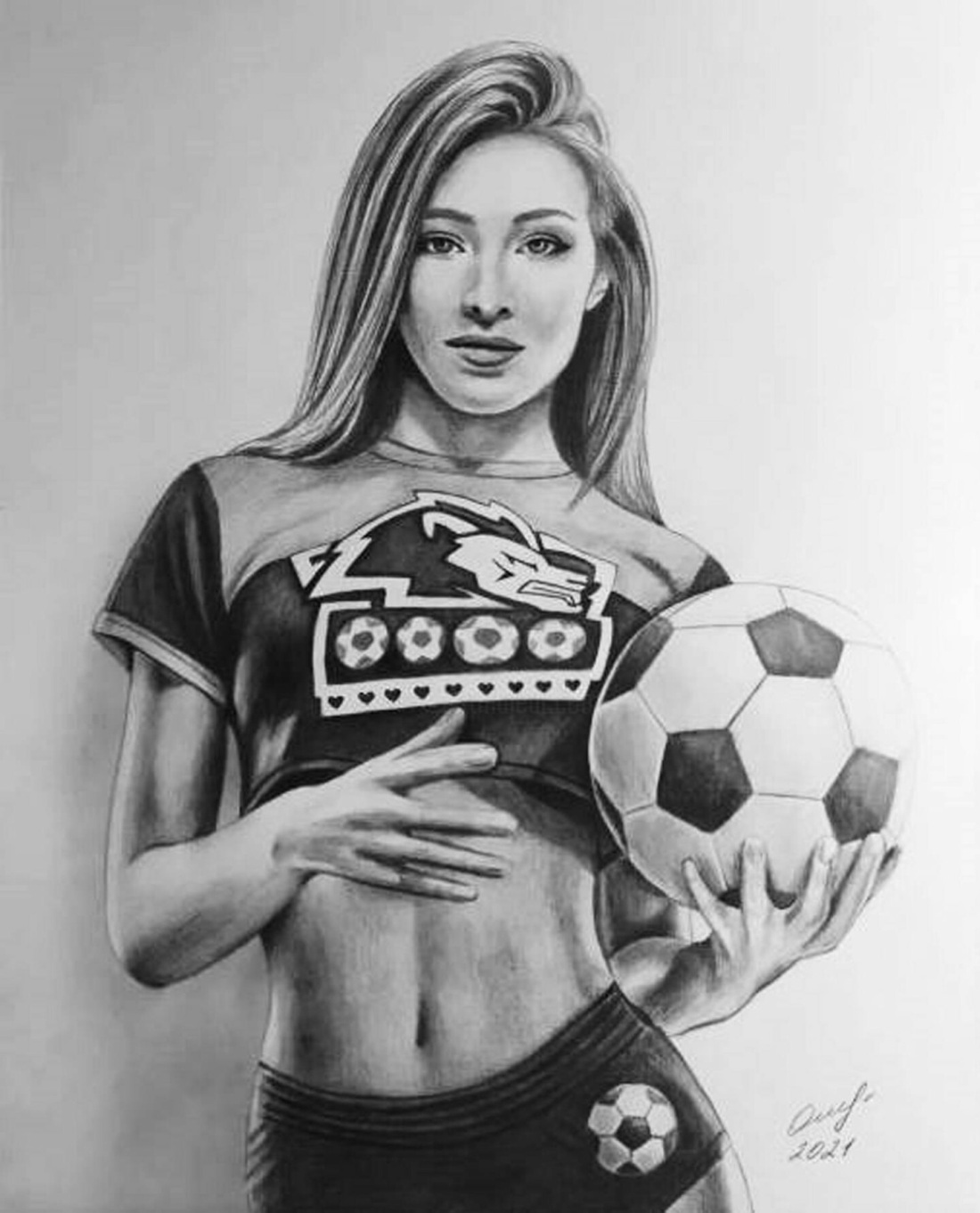 Футболистка рисунок