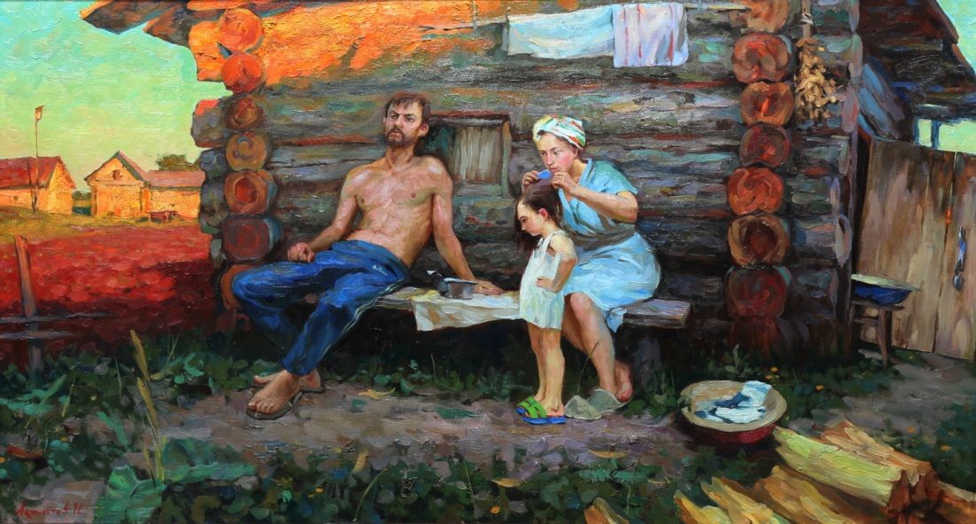 Александр Герасимов деревенская баня 1938