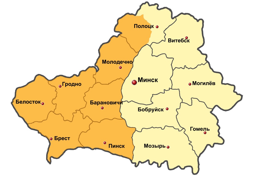 Территория Белоруссии до 1939 года карта
